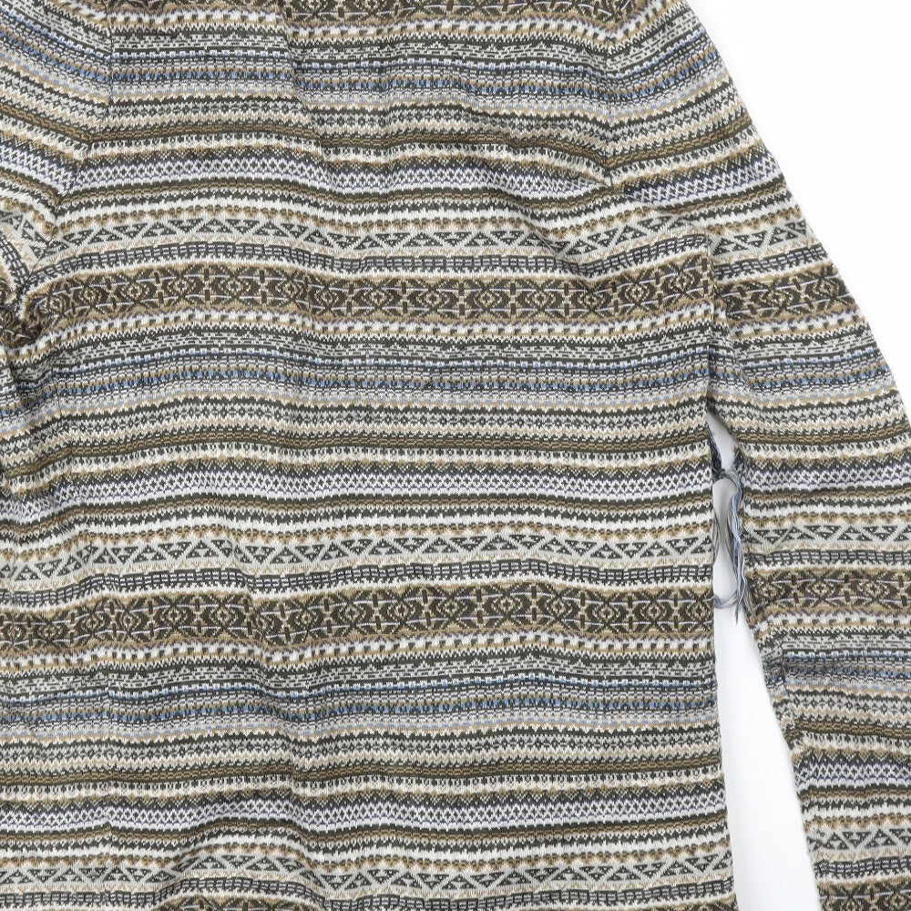 Lyla Lyla Womens Beige Geometric Cardigan Jumper Size S