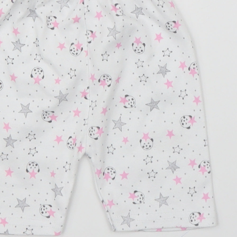 Preworn Girls White Capri Leggings Size 0-3 Months - Panda