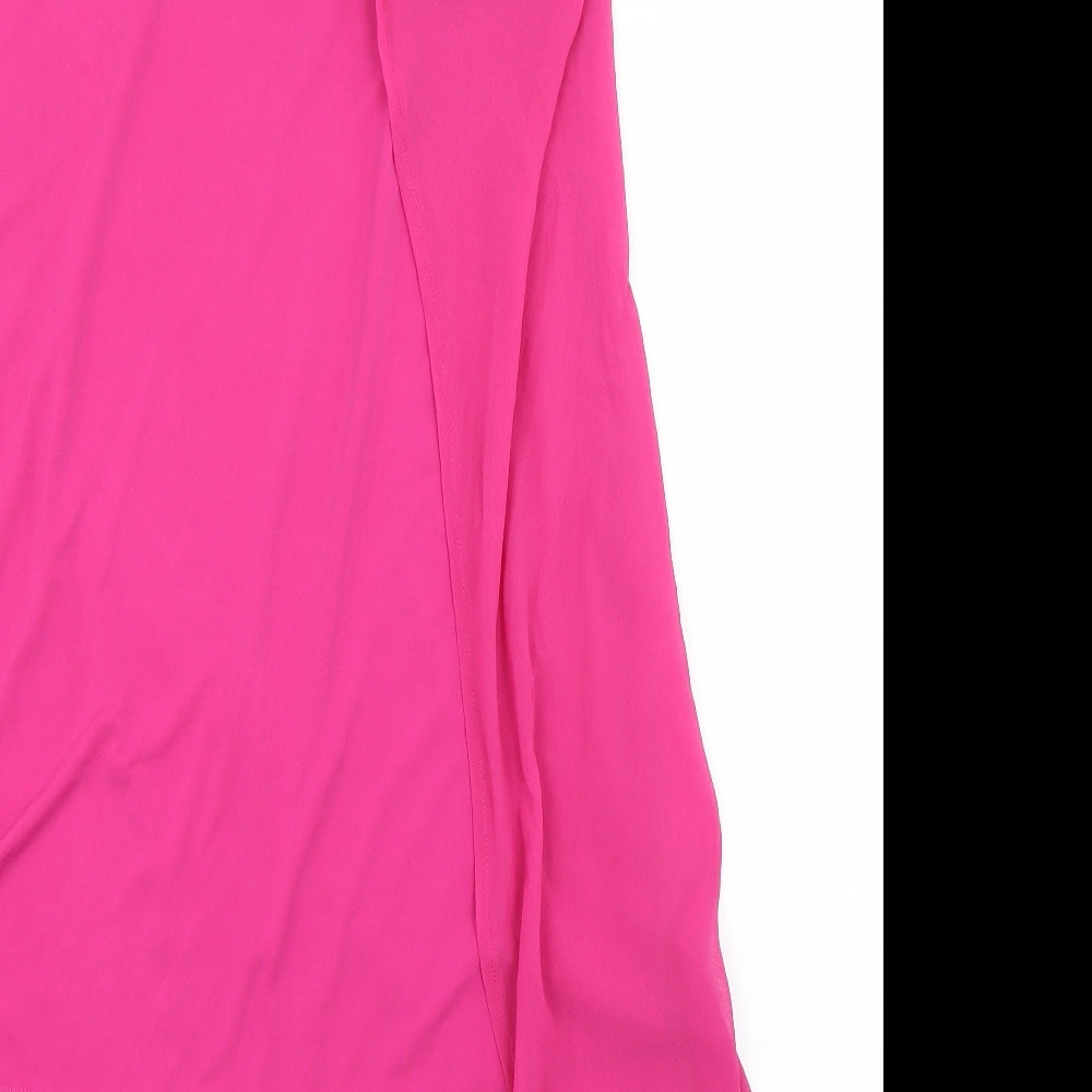 Definitions Womens Pink Wrap Blouse Size 16