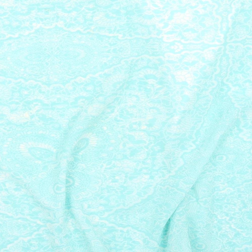 New Look Womens Blue Floral Wrap Jumper Size M