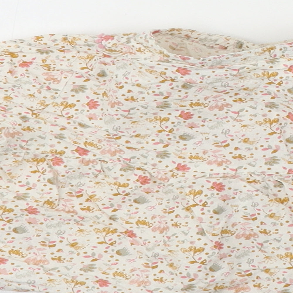 Preworn Girls White Floral Basic Button-Up Size 12-18 Months