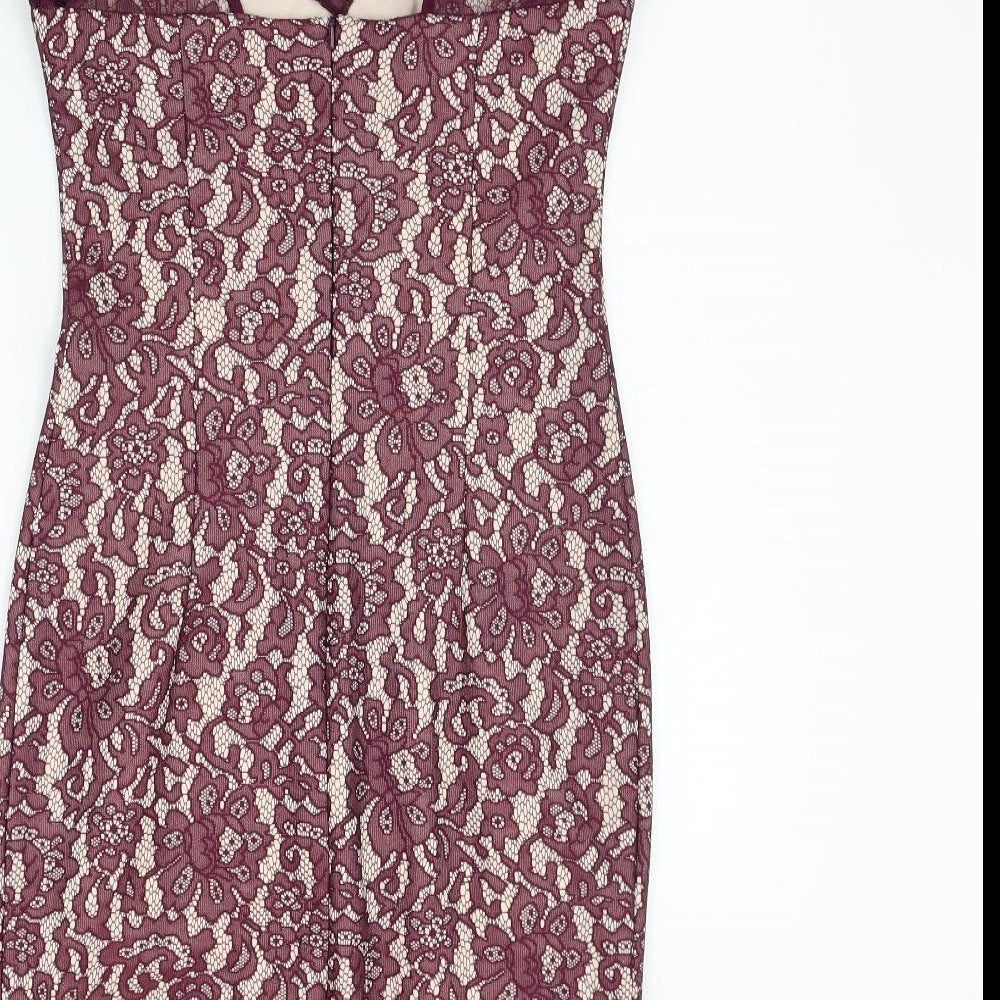 NEXT Womens Purple Geometric A-Line Size 8