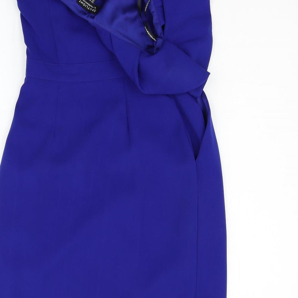 Warehouse Womens Blue A-Line Size 8