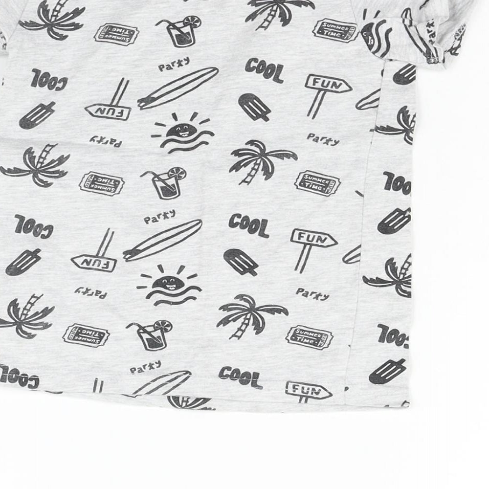 Primark Girls Grey Geometric Basic T-Shirt Size 12-18 Months