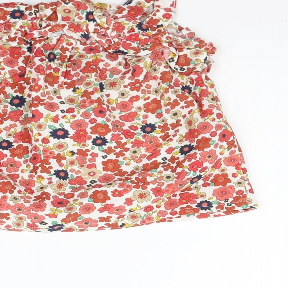 Matalan Girls Beige Floral A-Line Size 9-12 Months