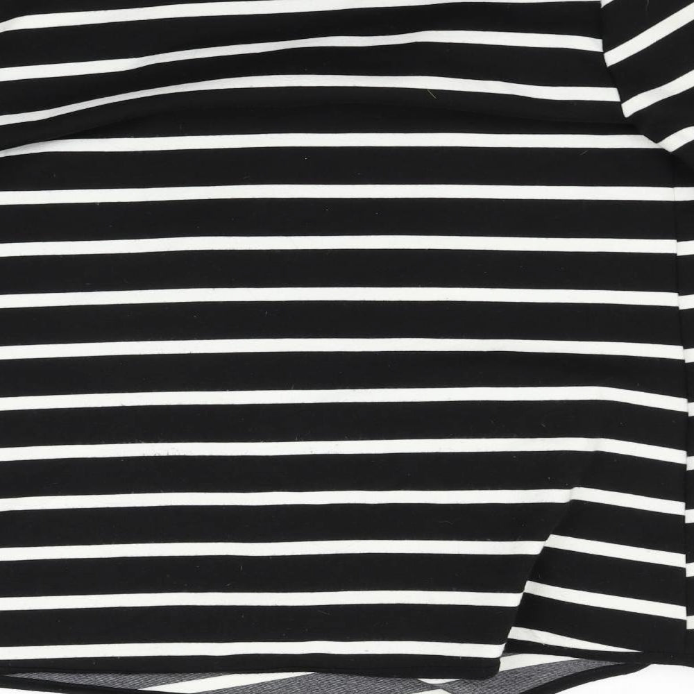 New Look Womens Black Striped Cardigan Jumper Size 12