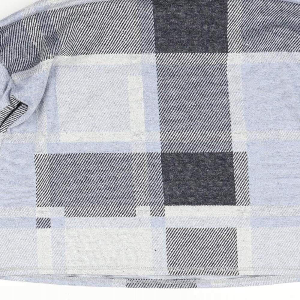 M&Co Womens Blue Check Pullover Jumper Size 10