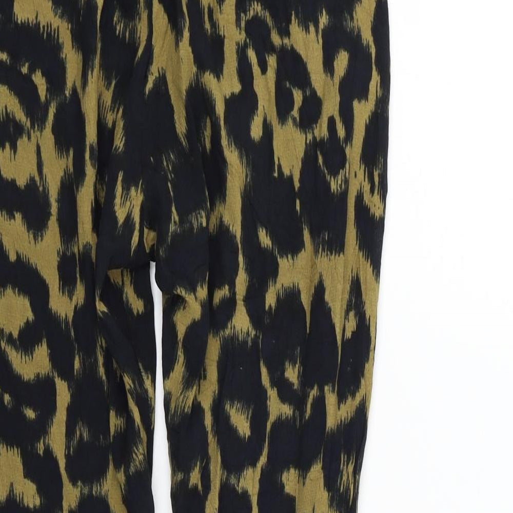 in wear Womens Beige Animal Print Trousers Size 8 L25 in