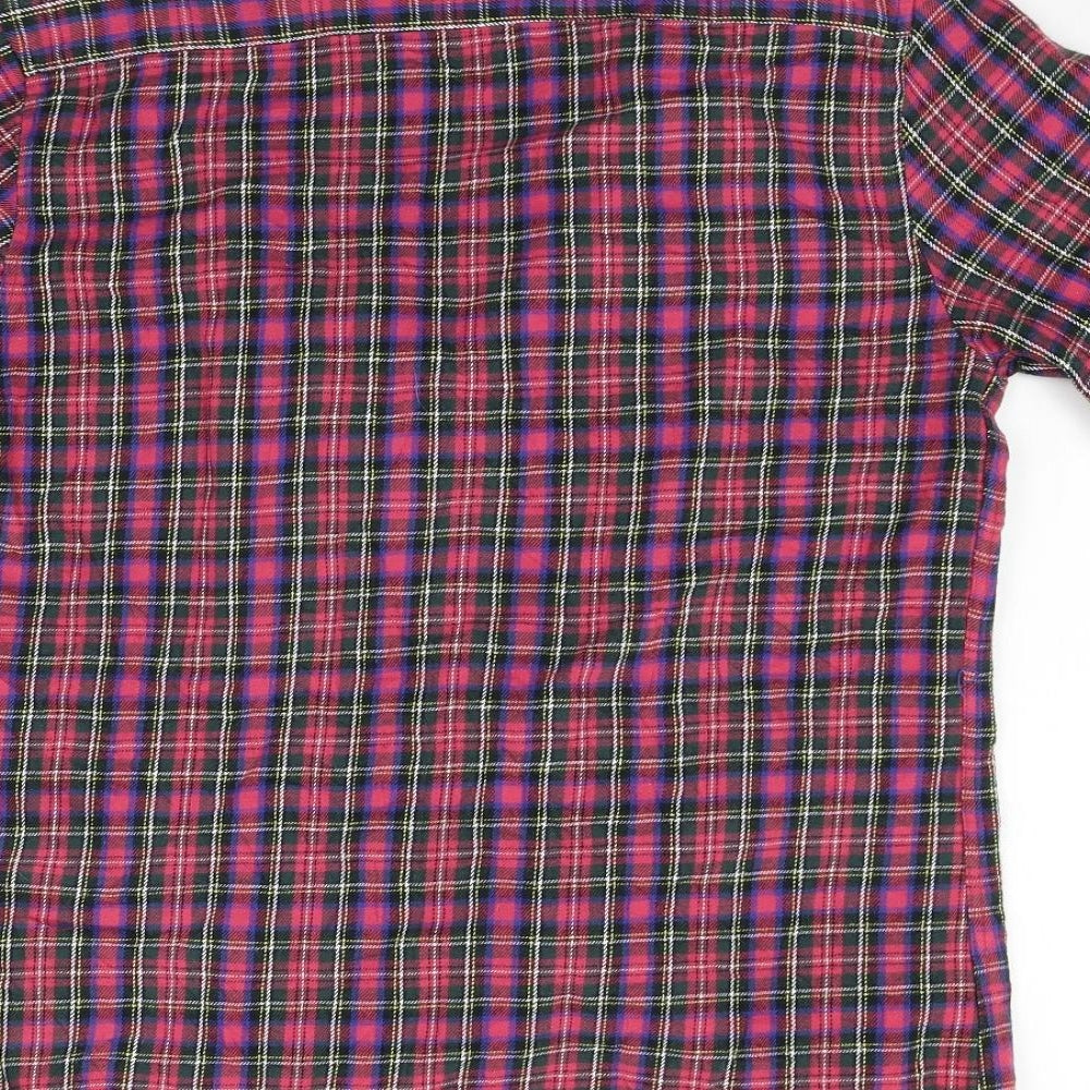 Topman Mens Red Check Button-Up Size M