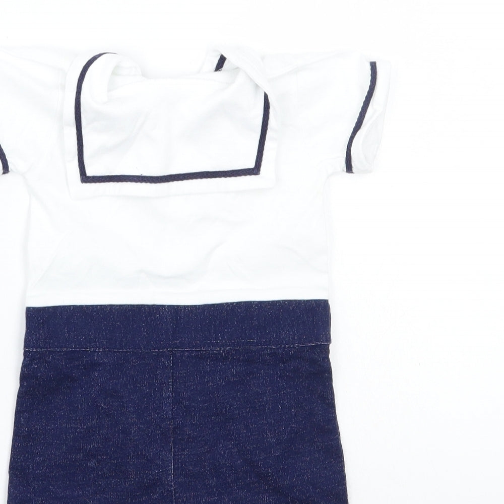 Nutmeg Baby White Babygrow One-Piece Size 6-9 Months