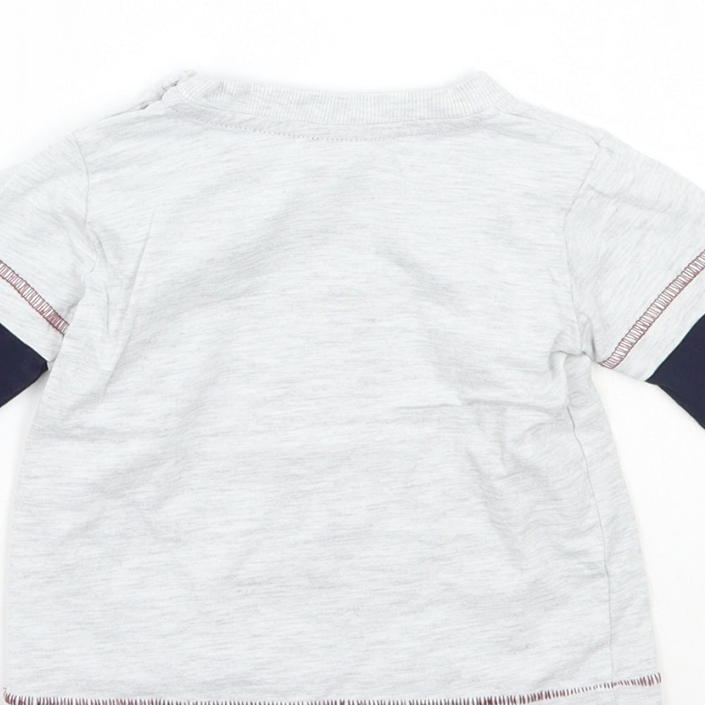 Matalan Baby Grey Basic T-Shirt Size 6-9 Months