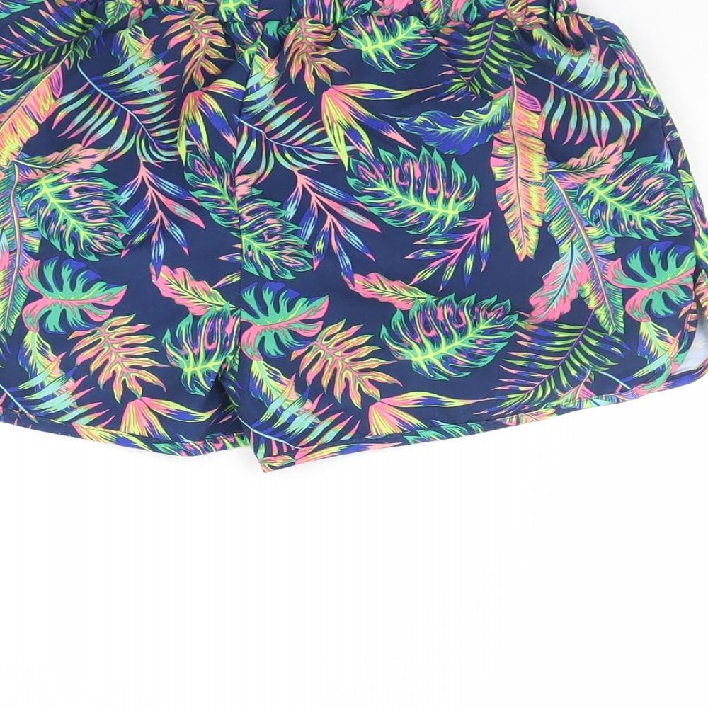 Primark Girls Blue Floral Bermuda Shorts Size 10 Years