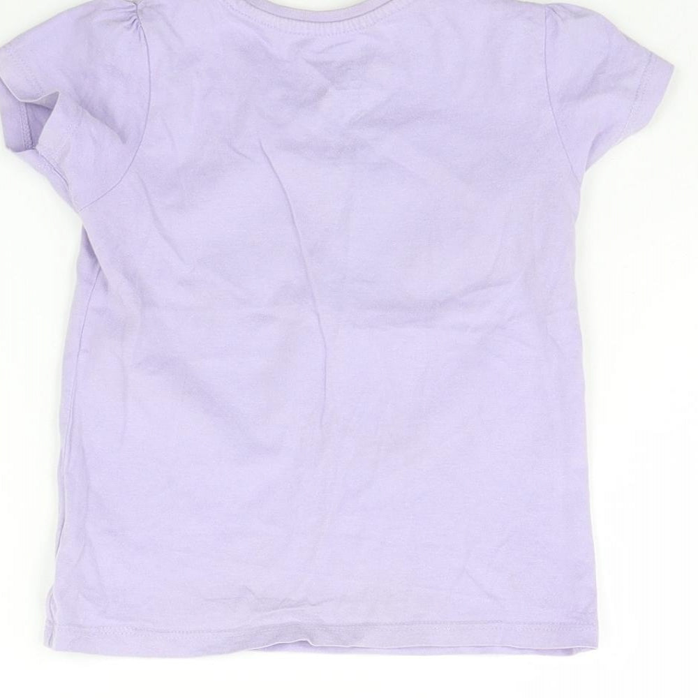 Primark Girls Purple Basic T-Shirt Size 24 Months - Unicorn