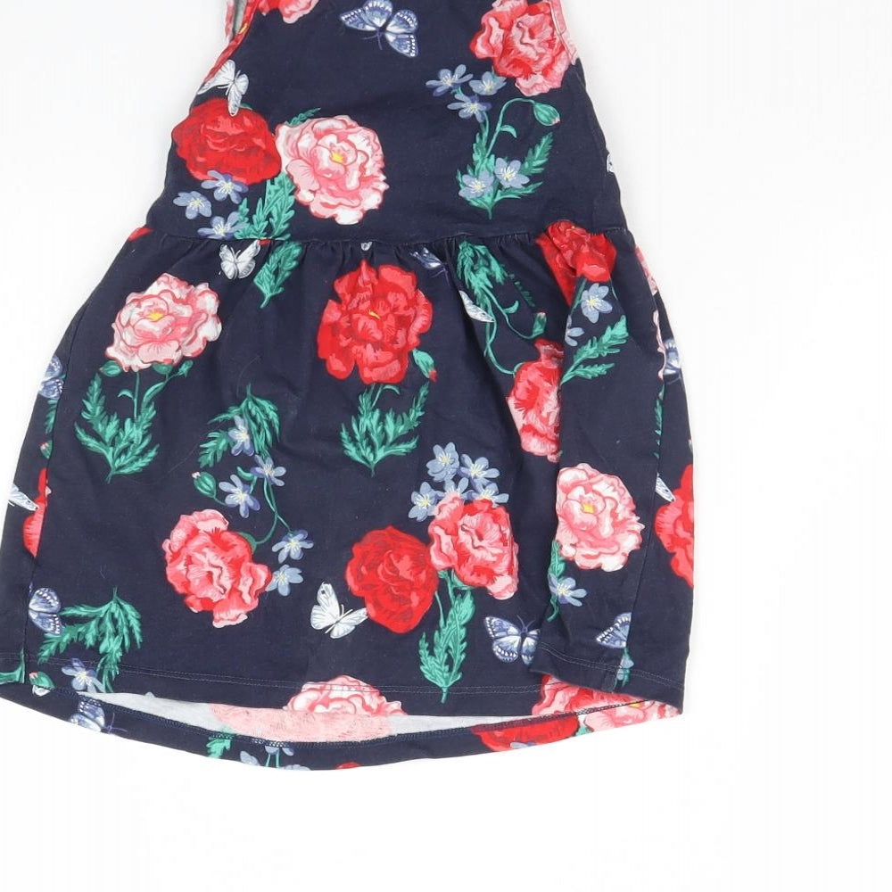 h7M Girls Blue Floral Fit & Flare Size 2 Years