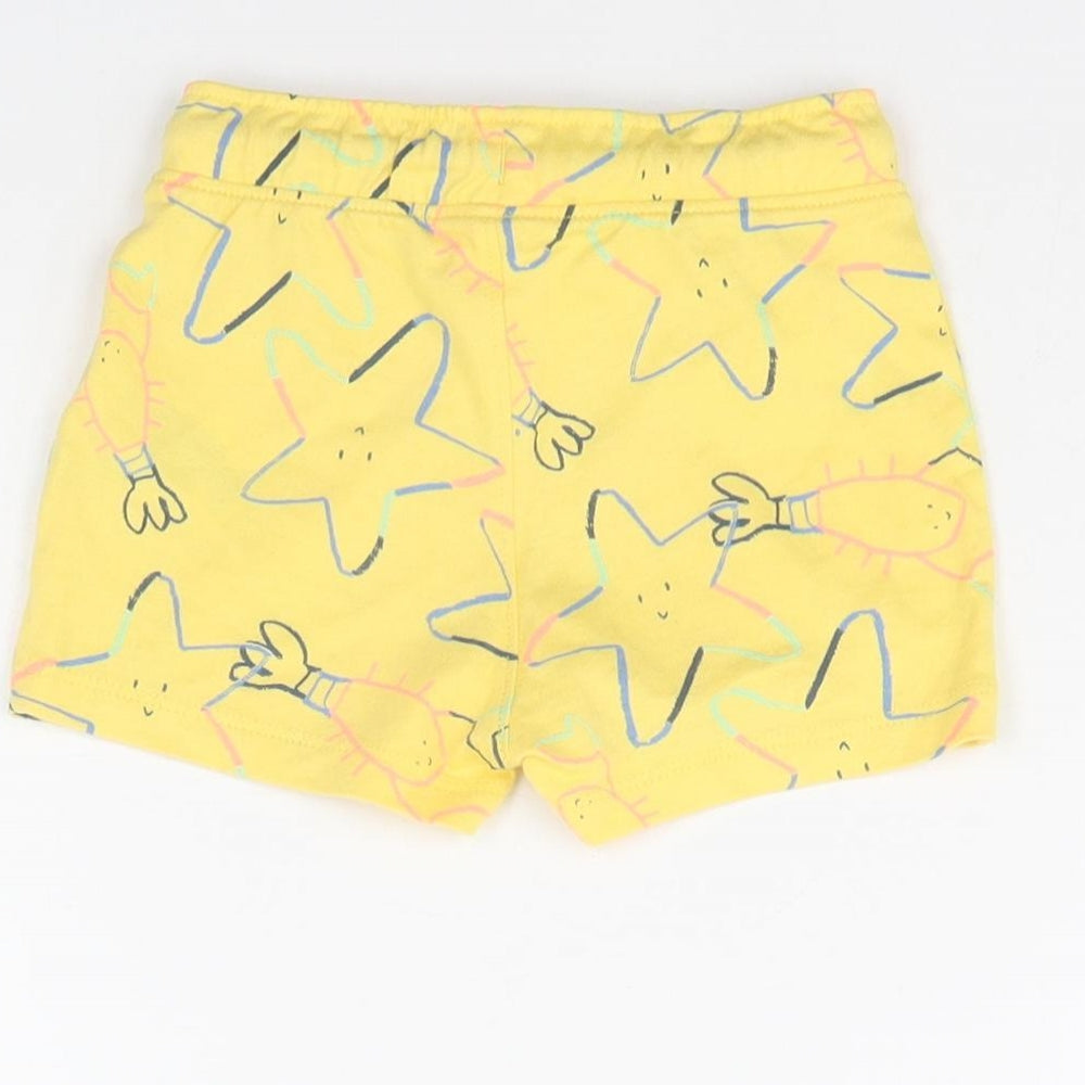 M&S Baby Yellow Spotted Cropped Trousers Size 9 Months - sea life
