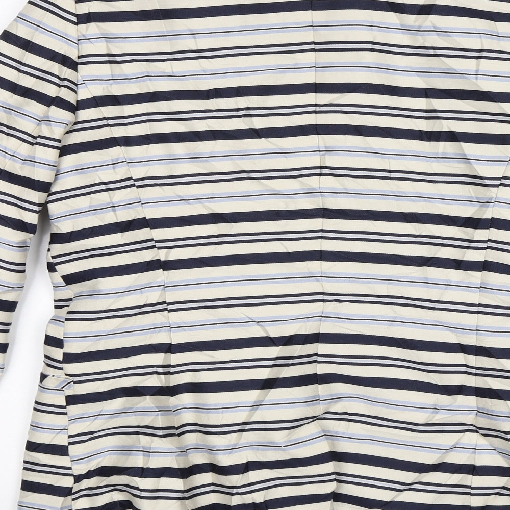 RESERVED Womens White Striped Jacket Blazer Size 12