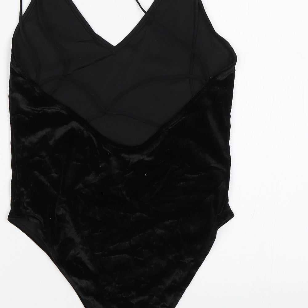 Divided Womens Black Bodysuit One-Piece Size S