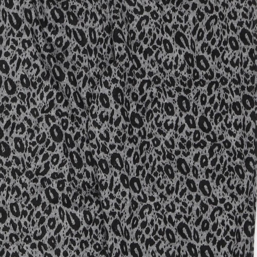 George Womens Grey Animal Print Trousers Size 14 L22 in