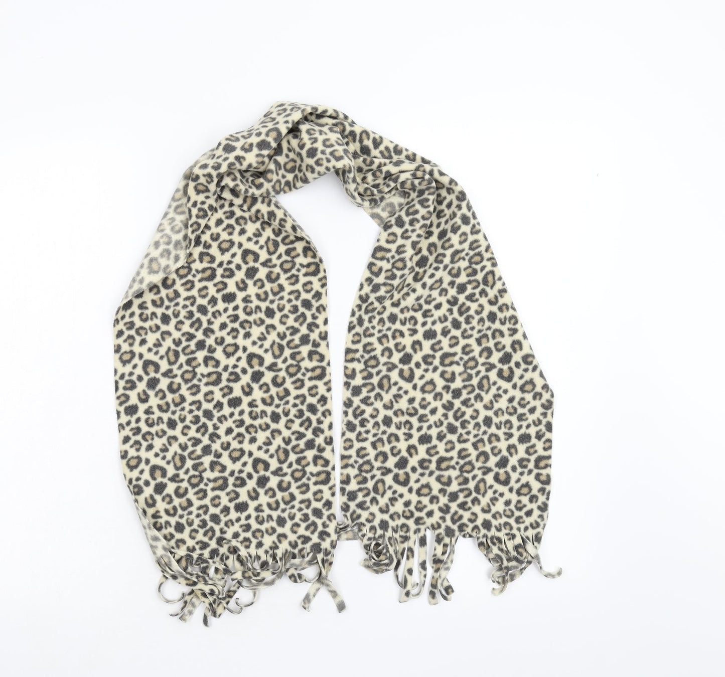 Preworn Womens Yellow Animal Print Fleece Scarf