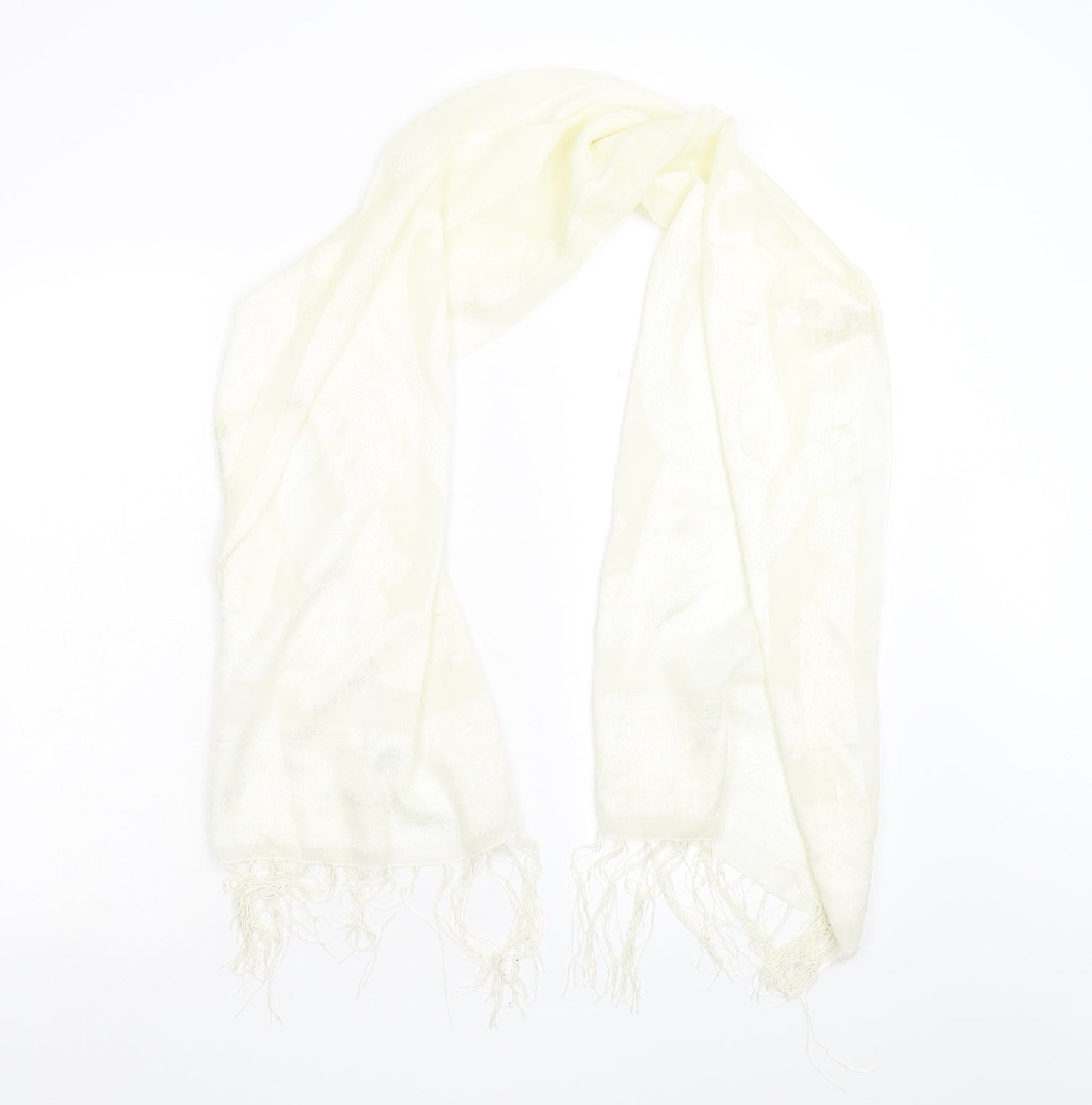 Preworn Womens Ivory Geometric Scarf
