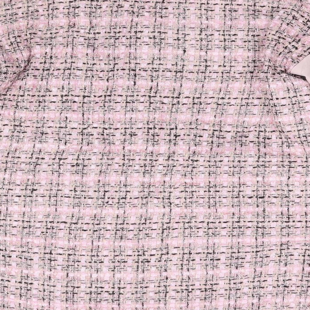 Liliya Stalmakova Womens Pink Check Overcoat Coat Size L