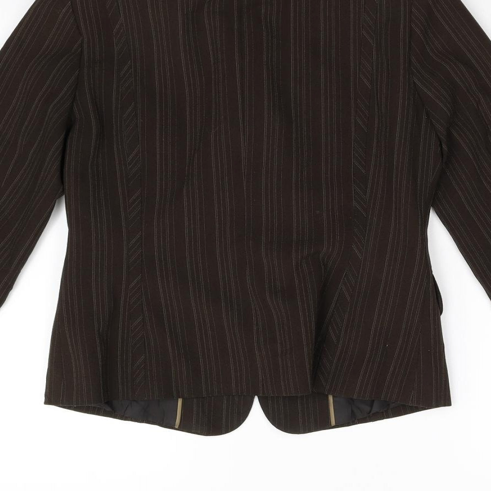 Evie Womens Brown Jacket Blazer Size 10
