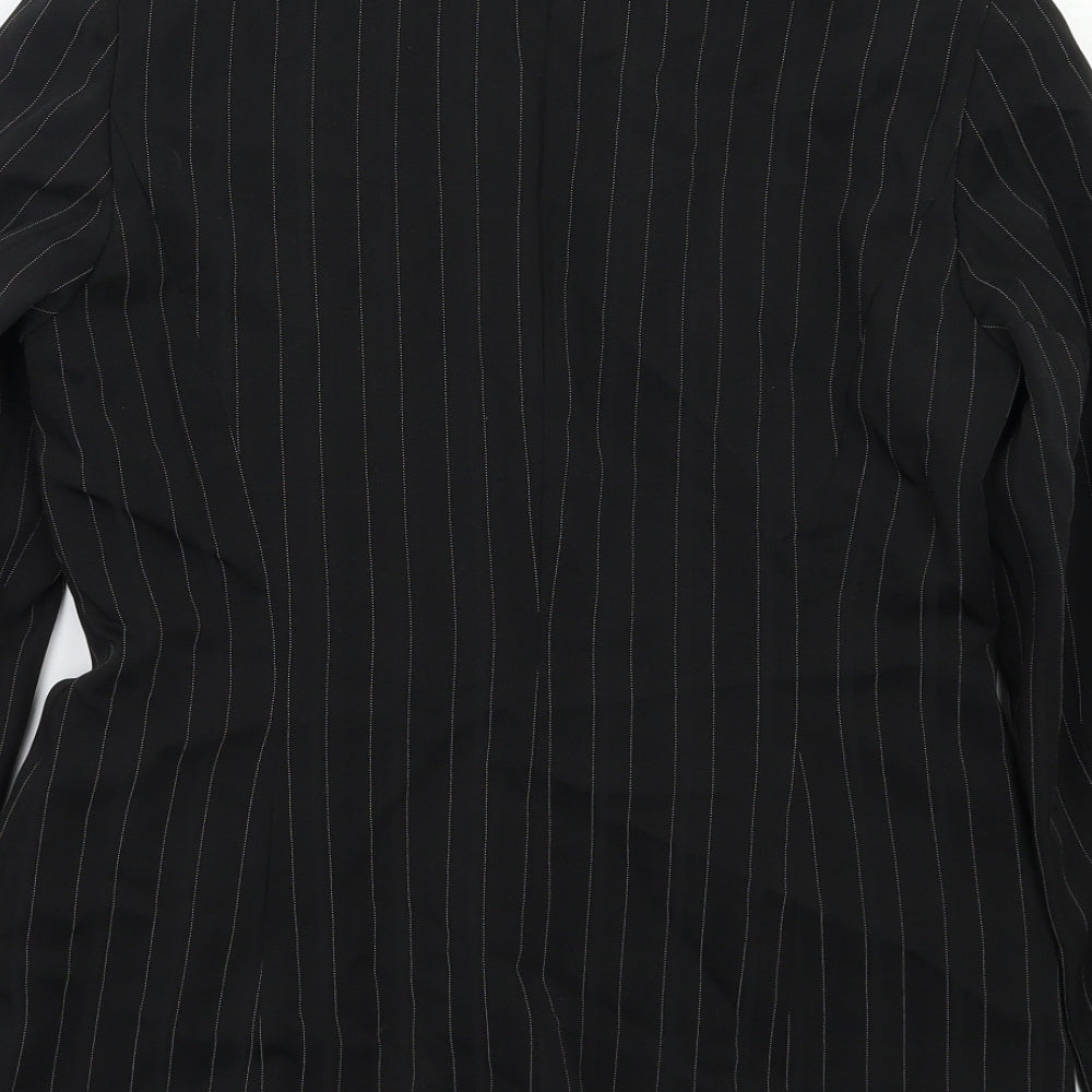 New Look Womens Black Striped Jacket Blazer Size 12