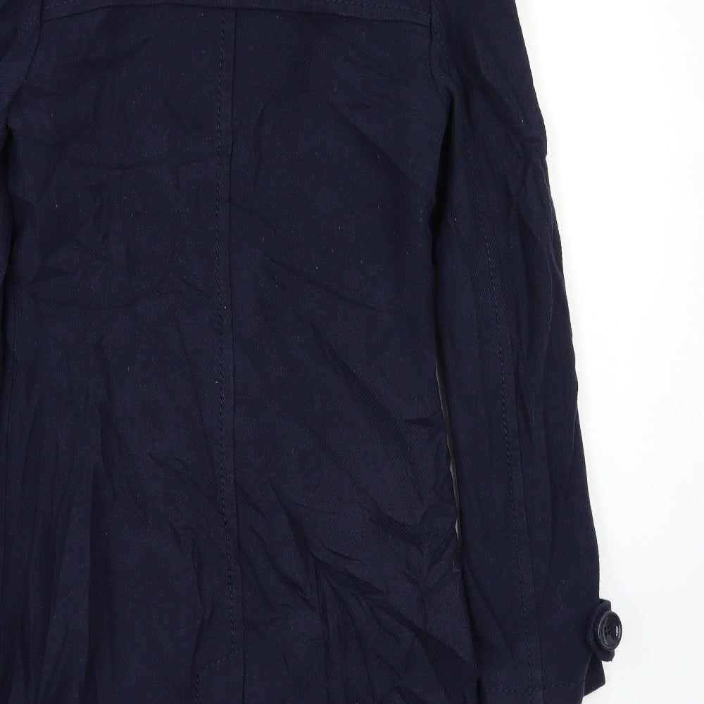 H&M Womens Blue Pea Coat Coat Size S