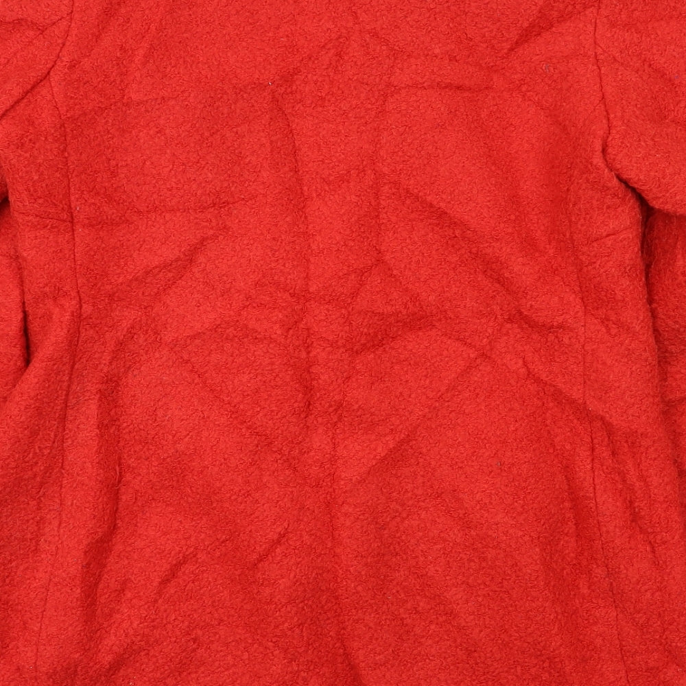 New Look Womens Red Biker Coat Size 12