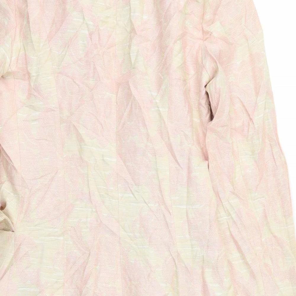 Wallis Womens Beige Floral Overcoat Coat Size 12