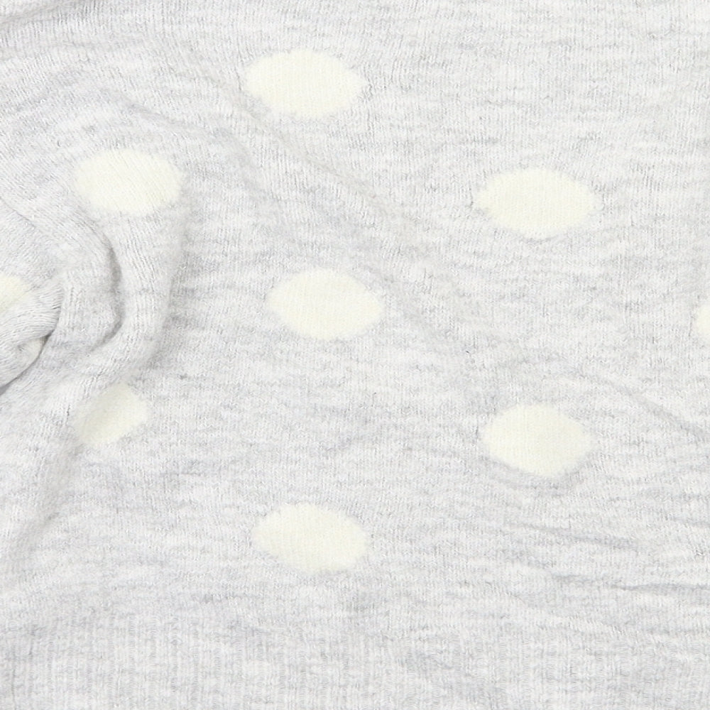 H&M Womens Grey Polka Dot Pullover Jumper Size S