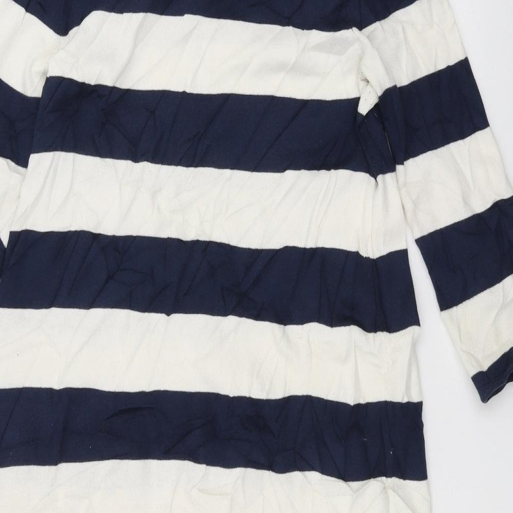 H&M Womens White Striped Pullover Jumper Size M