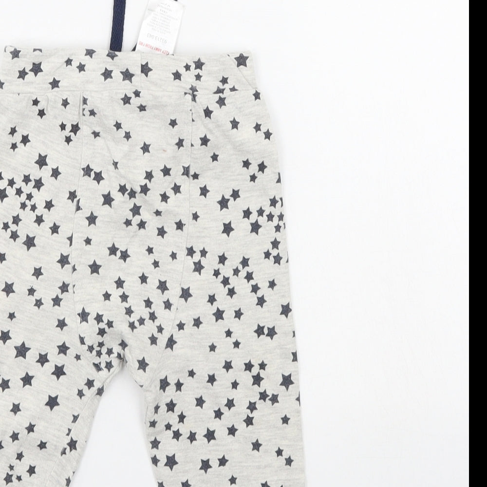 Preworn Boys Grey Polka Dot Sweatpants Trousers Size 9-12 Months
