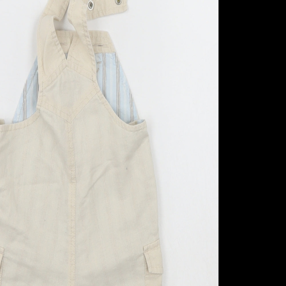 Baby Gap Baby Ivory Dungaree One-Piece Size 0-3 Months