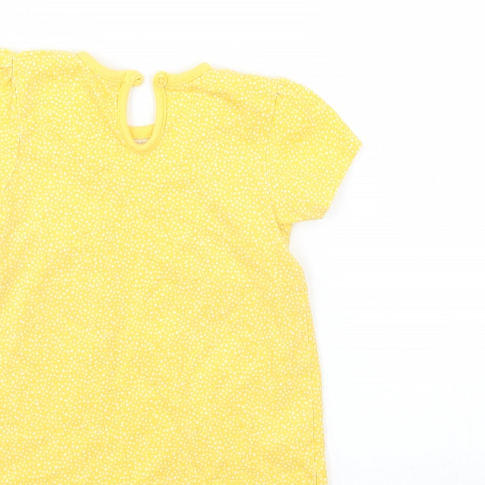 George Girls Yellow Polka Dot Basic Casual Size 9-12 Months