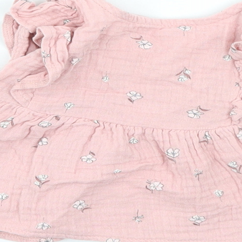 George Girls Pink Floral A-Line Size 0-3 Months