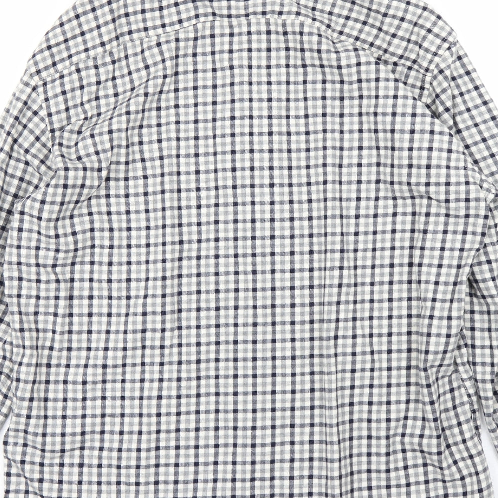 blue ha`` Womens Grey Check Basic Button-Up Size M
