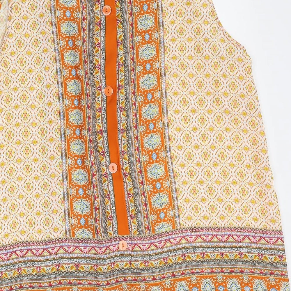 artisan NY Womens Orange Fair Isle Basic Tank Size L