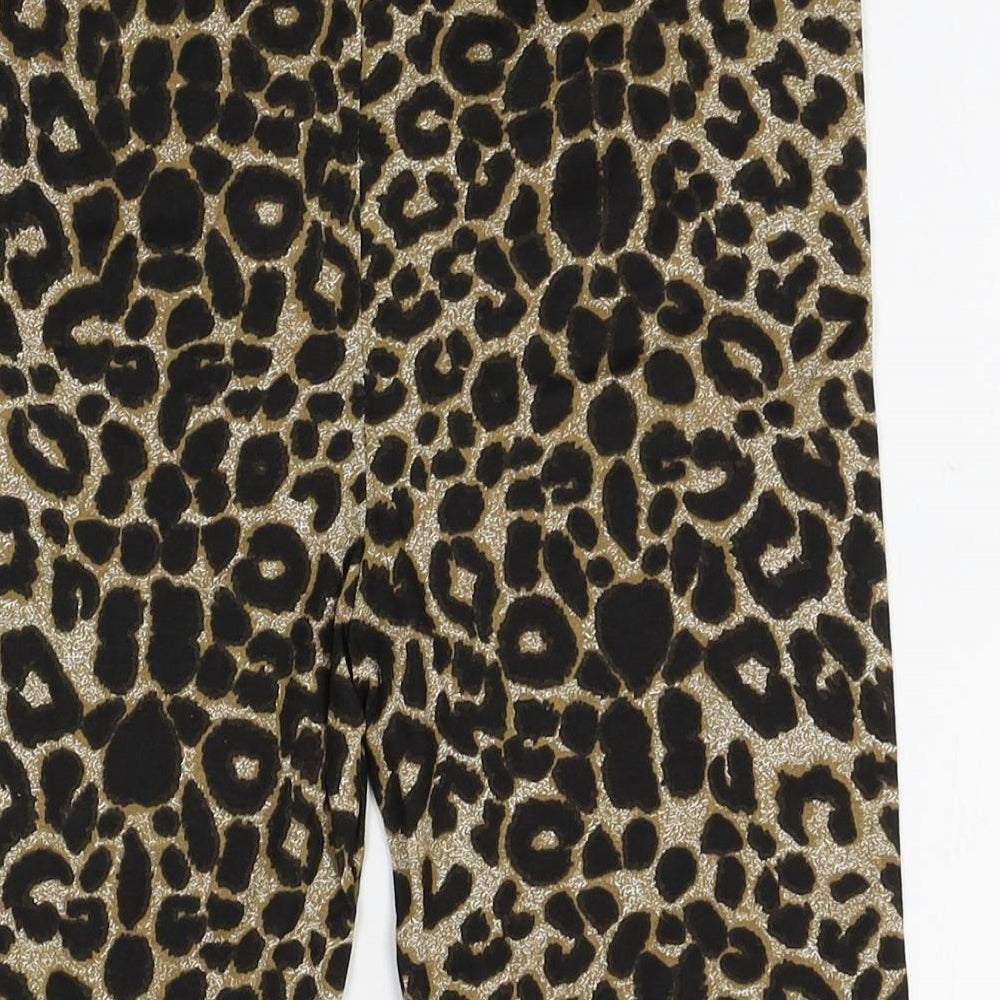 PRETTYLITTLETHING Womens Yellow Animal Print Sleep Shorts Size 10