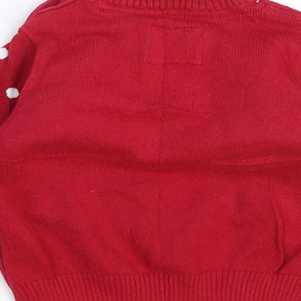 Earlydays Baby Red Polka Dot Knit Pullover Jumper Size 9-12 Months
