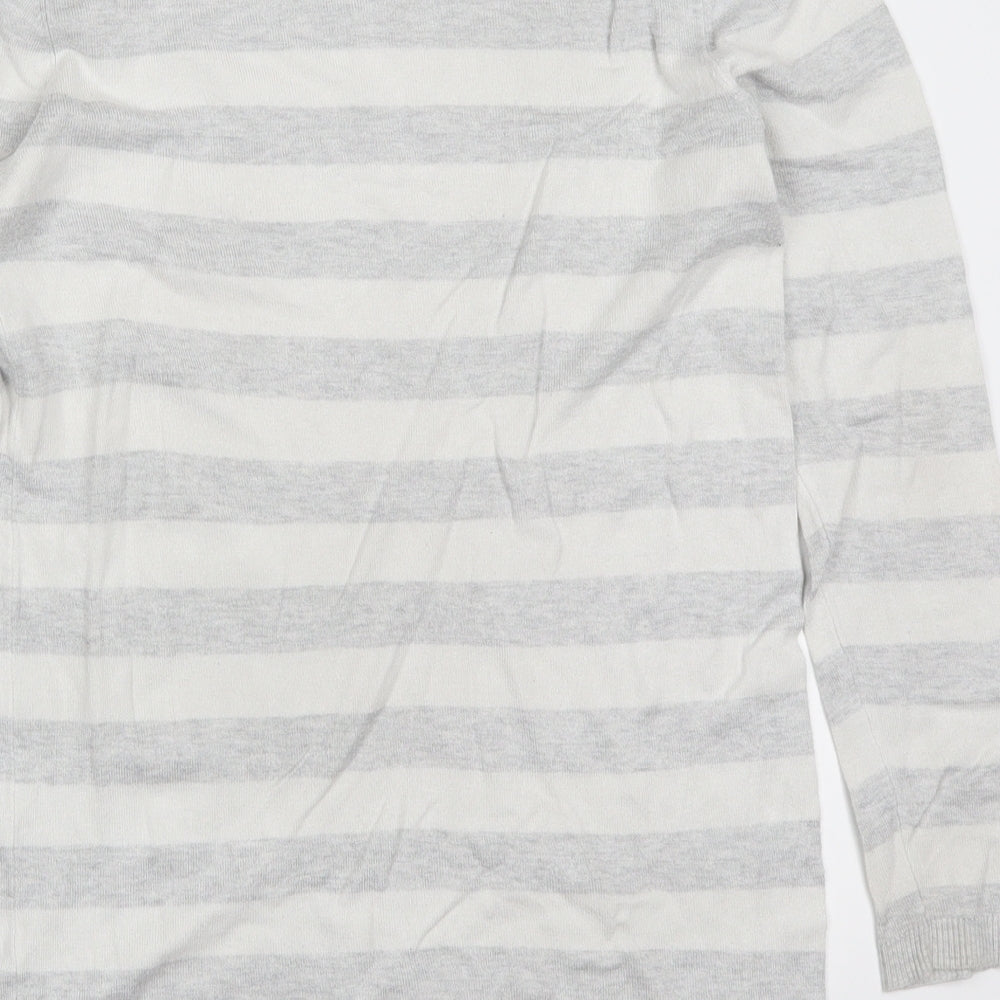 Atmosphere Womens Grey Striped Pullover Jumper Size 10