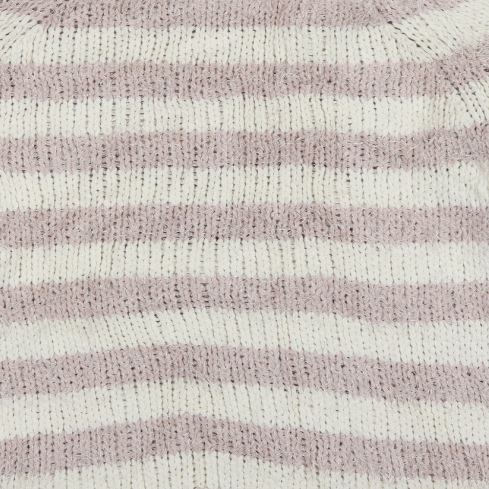 Debenhams Womens Pink Striped Pullover Jumper Size 14