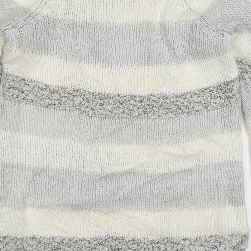 Red Herring Womens Grey Striped Knit Pullover Jumper Size 10