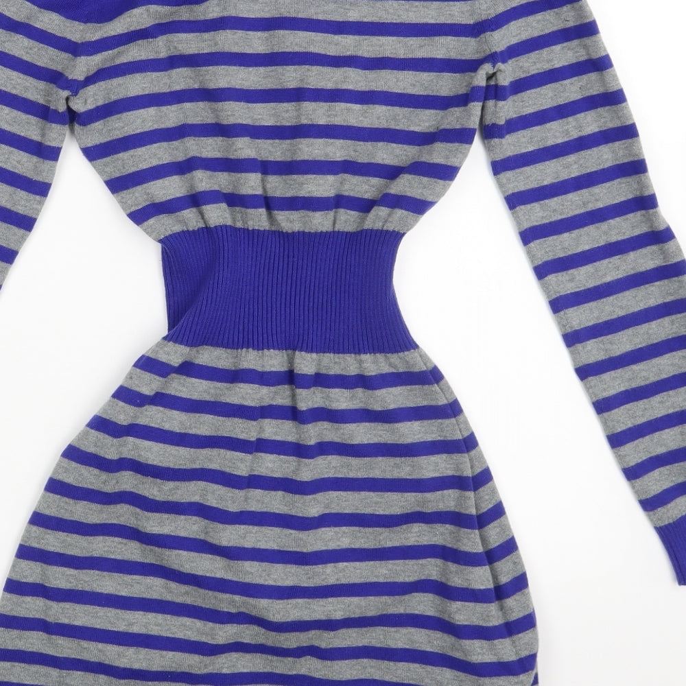 Mango Womens Multicoloured Striped Pullover Jumper Size S