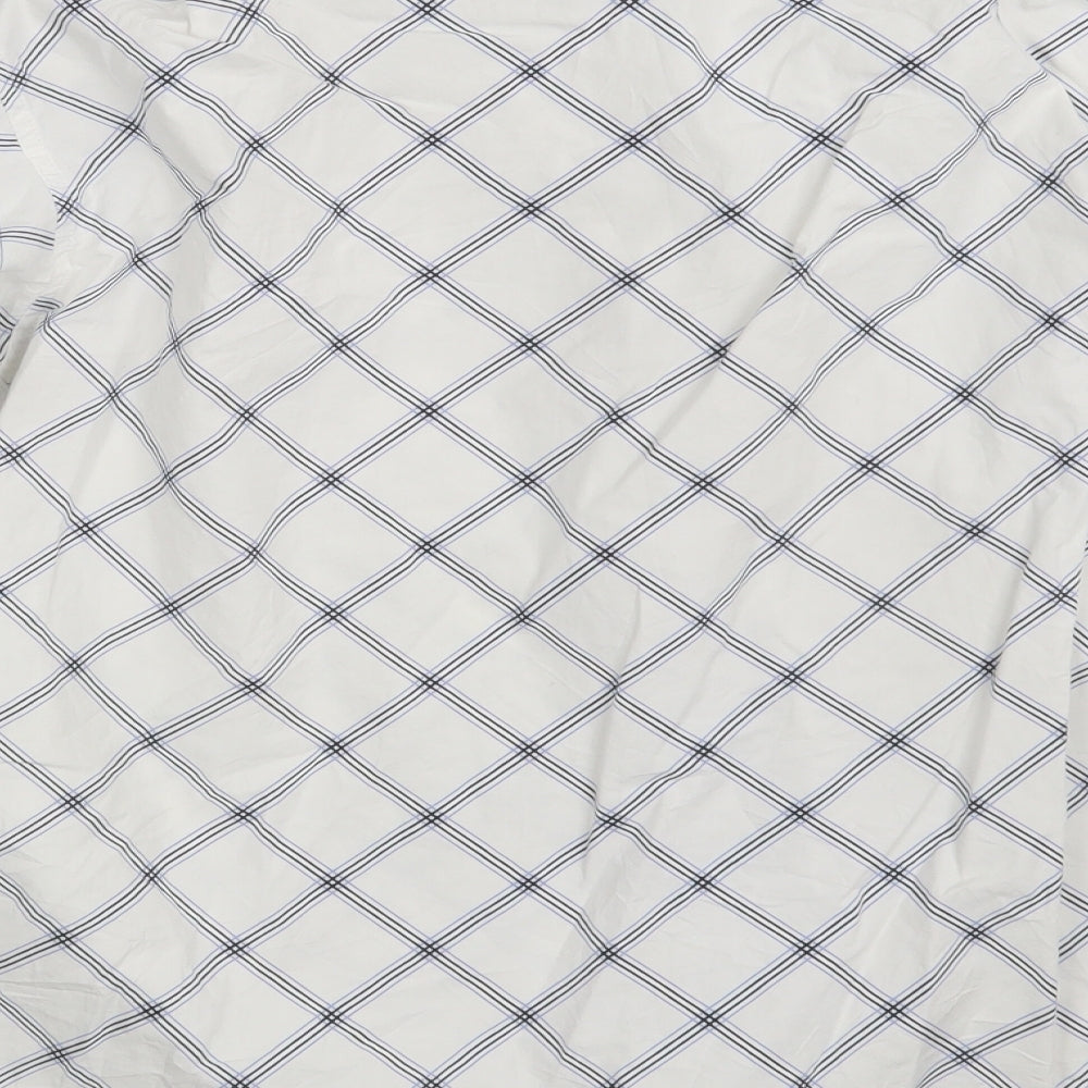 Grand Banks Mens White Check Button-Up Size S