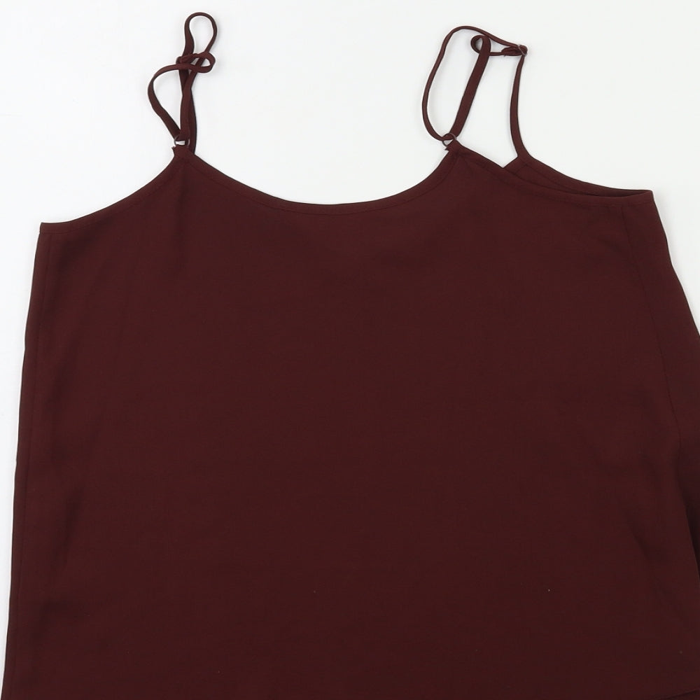 Dorothy Perkins Womens Brown Basic Tank Size 6