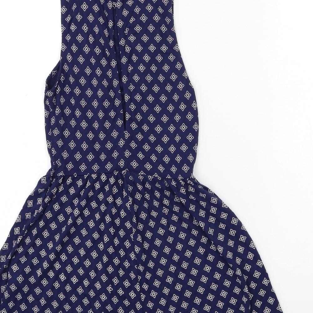 H&M Womens Blue Geometric Playsuit One-Piece Size 6