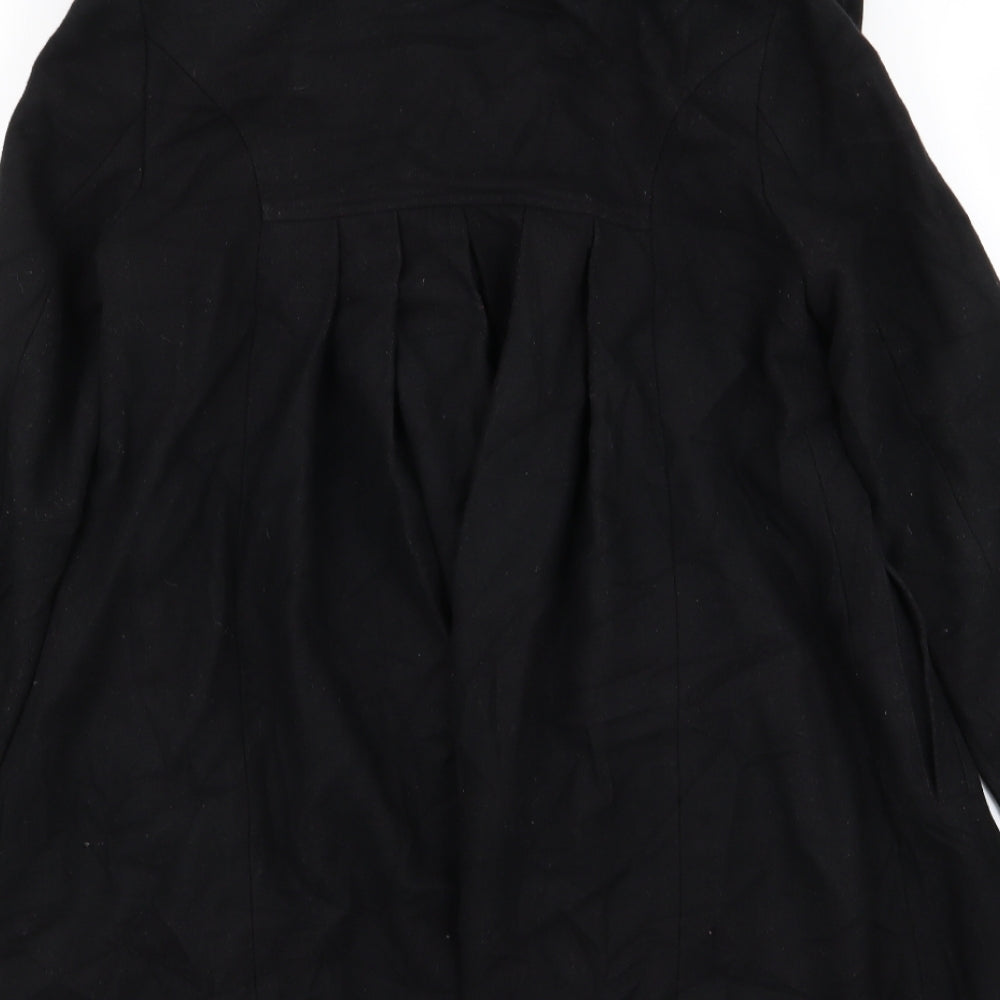 ASOS Womens Black Overcoat Coat Size 8