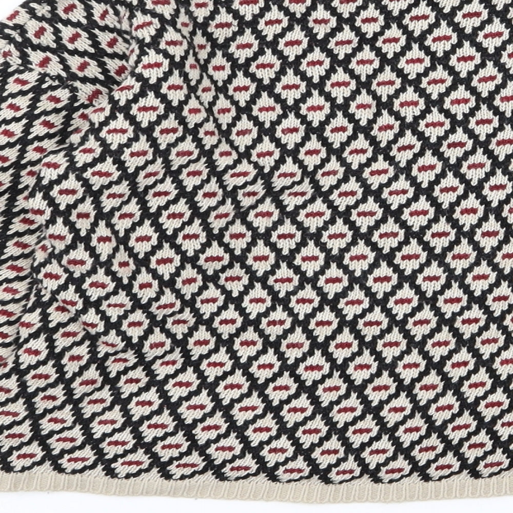 Q-10 Womens Multicoloured Geometric Pullover Jumper Size M