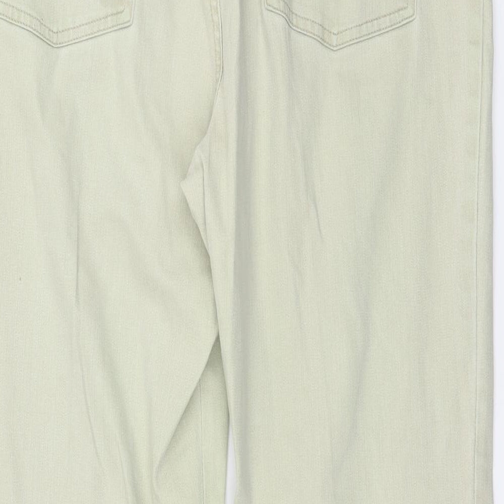 Papaya Womens Green Denim Straight Jeans Size 36 in L27 in